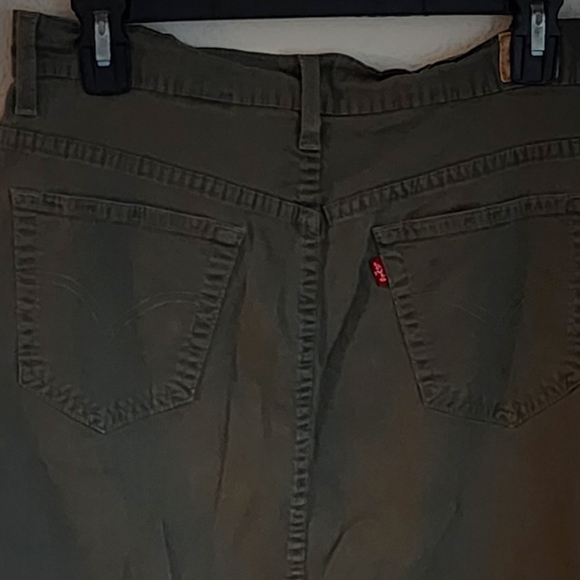 Levi's Mile High Skirt Army Green 5 Pocket Zip & Button Closure Misses Sz 6 - Picture 7 of 10